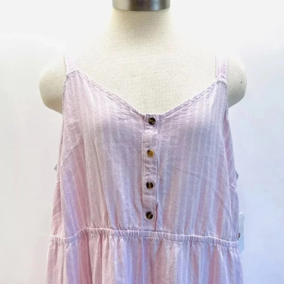 NWT SONOMA Women Sleeveless Pullover Purple Elastic Waist V-Neck Long Dress 2X - Picture 2 of 12